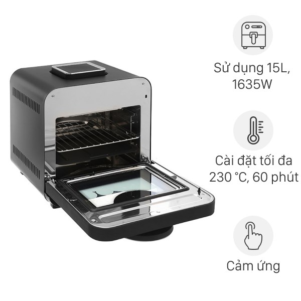 Lò chiên không dầu kết hợp hấp Kalite STEAM STAR 15 lít